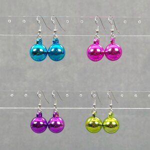 Christmas Ornament Dangle Earrings | Festive Holiday Jewelry | Christmas Bauble